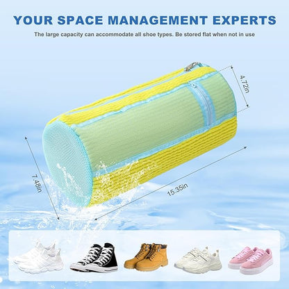 Shoe Washing Machine Bag, 2PCS Reusable Shoe Bag for Washing Machine, 360° Deep Cleaning Shoe Washing Bag for Sneakers, Laundry Shoe Bag for Washer & Dryer, Fits All Shoe Types (YELLOW)