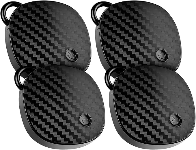 Air Tracker Tags - 4 Pack, Smart Bluetooth Tracker Tag Works with Apple Find My, 100dB Sound, Replaceable Battery, Keys Finder and Item Locator for Bags, Suitcase, Wallet, Backpack, Pet (iOS Only)