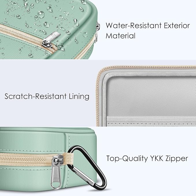 FINPAC Charger Case for MacBook, Small Electronic Organizer Bag for MacBook Power Adapter, Portable Pouch Travel Storage for Laptop Accessories, Magic Mouse, USB Drives, GoPro, Gadgets - Light Green