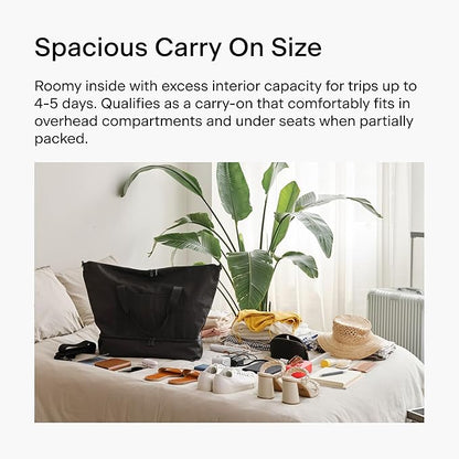 Lo & Sons Catalina Deluxe Weekender - Recycled Poly Large Capacity (49L) Travel Duffel With Shoe Compartment, Luggage Sleeve, Padded Strap | Versatile Durable Bag For Women, Men for Weekend, Carry On