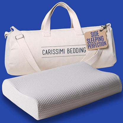 Original Contour Memory Foam Pillow with Bag – Ergonomic Cervical Neck Pillow for Side and Back Sleepers – Neck Alignment and Shoulder Support Design