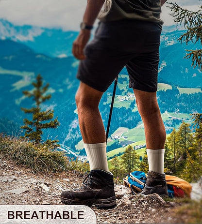 BULLIANT Compression Socks for Men 6Pairs, Athletic Crew Socks Cushioned For Men Sports Running-Arch Support