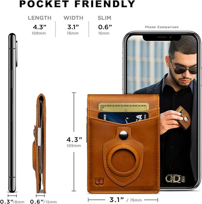 SERMAN BRANDS Money Clip Wallet - Mens Wallets slim Front Pocket RFID Blocking Card Holder Minimalist Mini Bifold