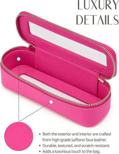 Popvibe Clear Makeup Bag Travel Cosmetic Case Transparent Toiletry Bag with Zipper, Portable Make Up Organizer Traveling Compact Car Bag for Essentials