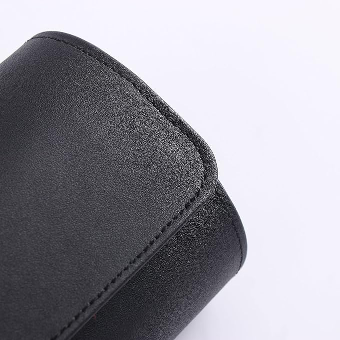 Genuine Napa Leather Watch Roll Travel Case for 3 Watches - Travel Watch Rolls and Leather Watch Display Cases with Velvet Interior - Watch Storage Organizer Men's