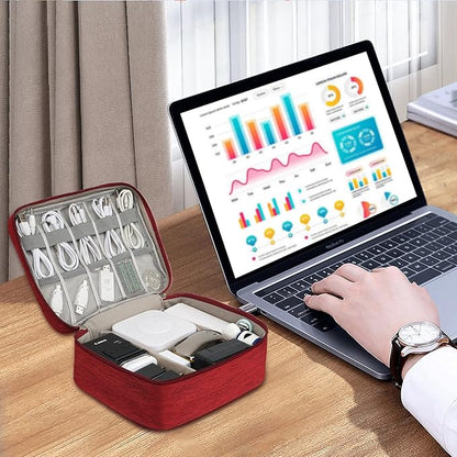 Electronic Organizer Travel Universal Cable Organizer Electronics Accessories Bag for Cable, Charger, Phone, USB, SD Card,1Pack
