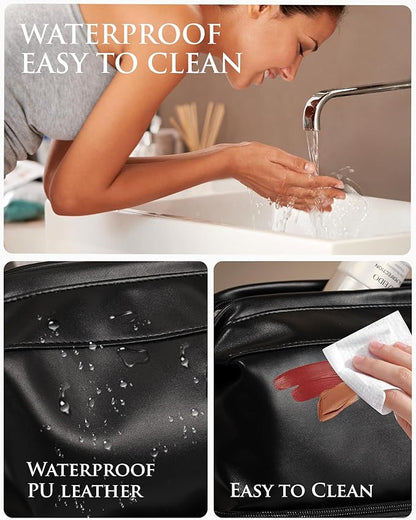 Make Up Bag-Initial Makeup Bags for Teens Girls, Dance Gifts Double Layer Cosmetic Bag with Makeup Brush Organizer, Teen Girl Gifts Trendy Stuff, Gifts for Friends Female Mom