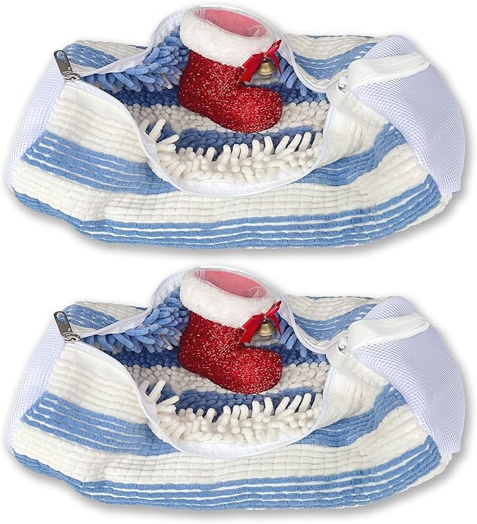 XXL Shoe Washing Machine Bag-Set of 2 Shoe Washing Bags for All Shoe Sizes, 360° Deep Clean Laundry Bag, Reusable Shoe Bag for Washing Machine, Shoe Cleaning Bag for Sneakers Tennis Shoes Sock