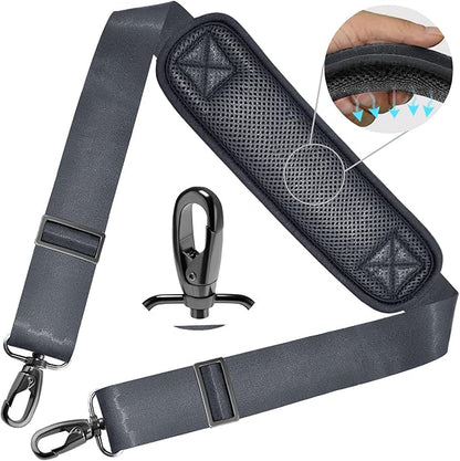 ZINZ Shoulder Strap 78" Universal Handbag Strap with Ultra-thick Fixed Padded and Dual Balanced Adjustable Buckles Shoulder Crossbody Strap for Briefcase Messenger Bag Laptop bag Luggage，Dark Gray