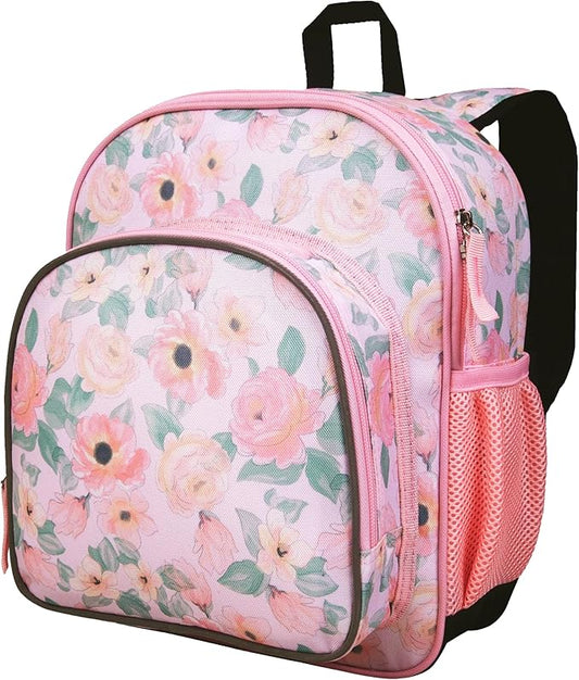 Wildkin JumpOff Jo 12-inch Kids Backpack – Lightweight, Durable Toddler Bag - Floral Watercolor
