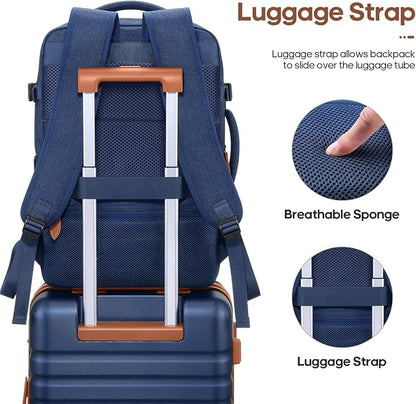 UKEIN Luggage Sets 3 Piece, Carry On Luggage 20In With Spinner Wheels,PC Hardside Suitcase Set with TSA Lock,Durable Carry On Suitcase With Travel Backpack for Men (Blue, 3 piece set (20inch))