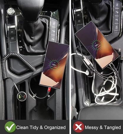 USB C Cable 3ft 2Pack USB C to USB C Charger Cable for Car, Coiled Type C Fast Charging Cable for iPhone 17/16/15/Plus/Pro/Pro Max/MacBook Pro 2020/iPad Pro 2020/iPad Air 4/Samsung Galaxy S23-Red