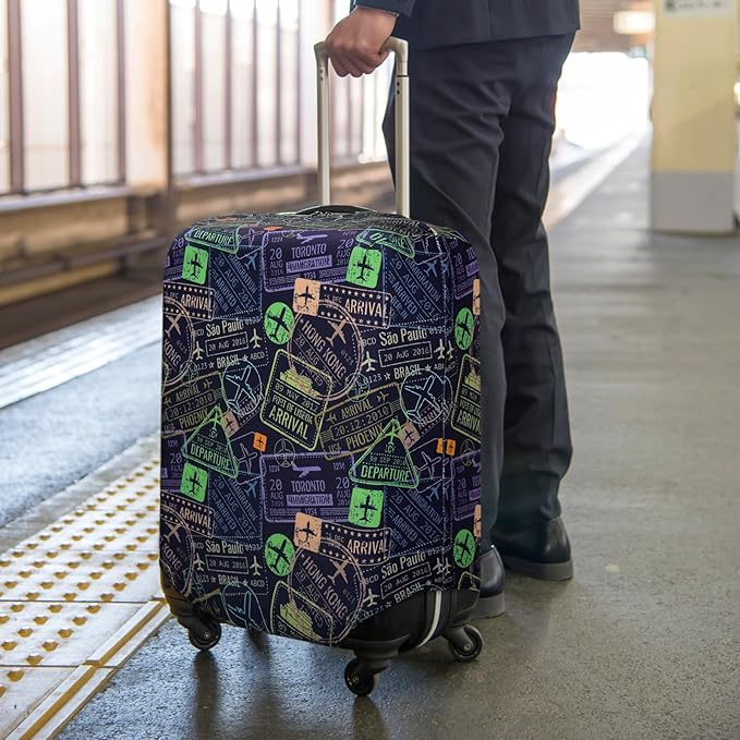 HYPER VENTURE Washable Luggage Cover - Fashion Suitcase Protector Fits 31-32 Inch Luggage (Urban Passport, XL)