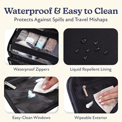 VANDEL Waterproof Hanging Toiletry Bag for Travelling, Hanging Makeup Organizer Bag, Cosmetic Travel Bags for Women Travel Toiletry Bags, Makeup Case Toiletries Organizer Hygiene Bathroom Shower Caddy