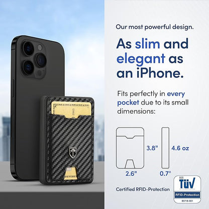 TRAVANDO Swype Slim Wallet for Men Metal RFID Blocking Mens Wallet Card Case (Without AirTag* Pocket)