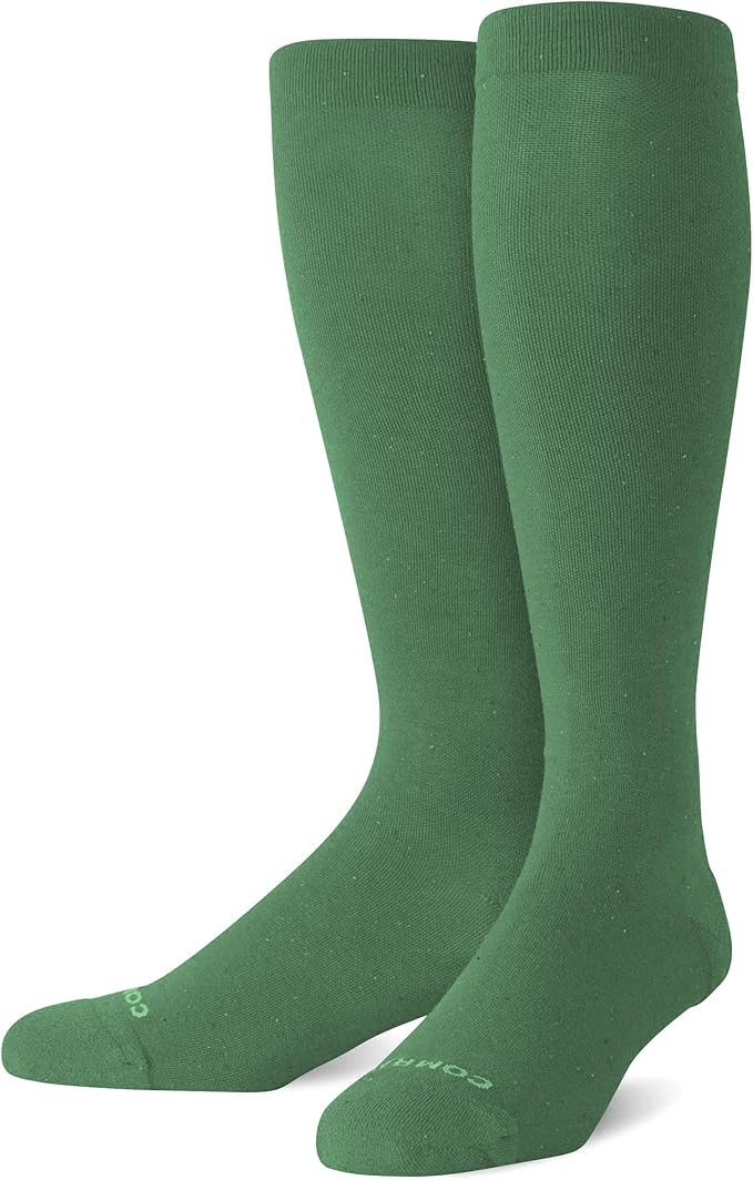Comrad Recycled Cotton Knee High Socks - 15-20mmHg Graduated Compression Socks - Soft & Breathable Support Socks, Unisex