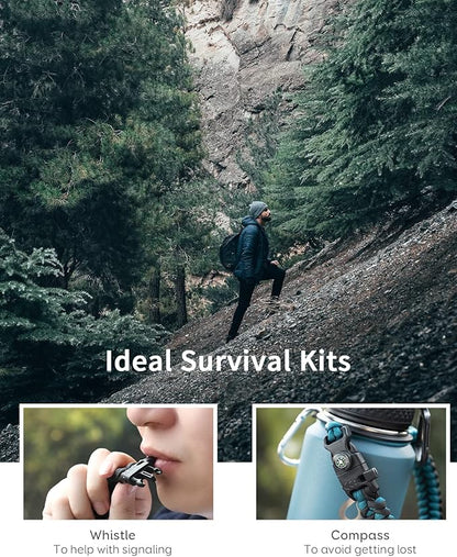 Trebo 32oz Insulated Water Bottle that Fits in Cup Holder, Stainless Steel Double Wall Tumbler Flask Bottles with Paracord Handle, with Straw Spout Lids, Keep Cold for 48 Hrs/Hot 24 Hrs,Indigo/Black