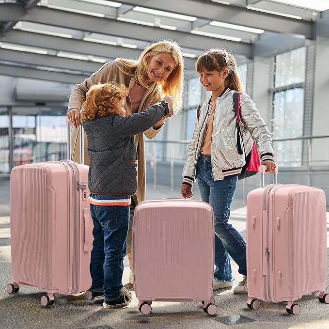 Nazhura Luggage Set, 3-Piece Hardside Suitcase Set, 20-inch Carry On, 24-inch, 28-inch Luggage