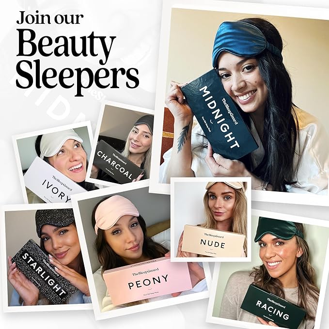 TheSleepGuard Pure Silk Sleep Mask [100% 6A Mulberry Silk, 22 Momme] Light Blocking Travel Essentials. Eye Masks for Sleeping. Black Oeko-Tex Blindfold. Eye Covers for Men & Women