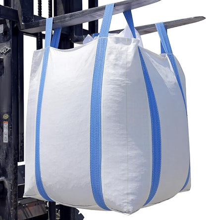 2 Pack FIBC Bulk Bag,2 Ton Bag,4400lbs SWL Safty Factor 3:1,35"L x 35"W x 43"H, Woven Polypropylene Bags,Duffle Top Flat Bottom,Heavy Duty Bulk Bags for Industry Agriculture