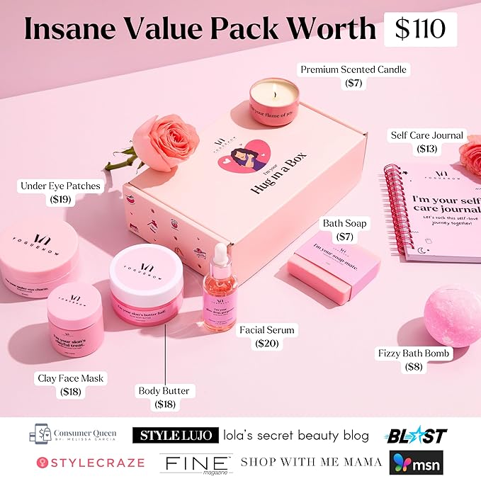 Spa Gifts for Women - Premium Self Care Spa Kit With Bath, Skin Care Sets & Self Care Items - Ultimate Pampering Set - Christmas Gifts for Women - Birthday Gifts- Spa Gift Baskets (Pack of 8)