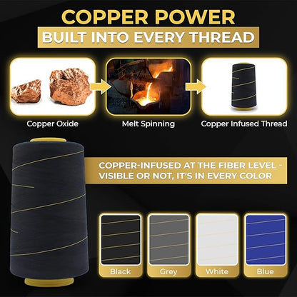 CopperJoint Black Ankle Compression Socks for Women- Breathable Copper Compression Socks Men, Low Cut Sock With Arch Support