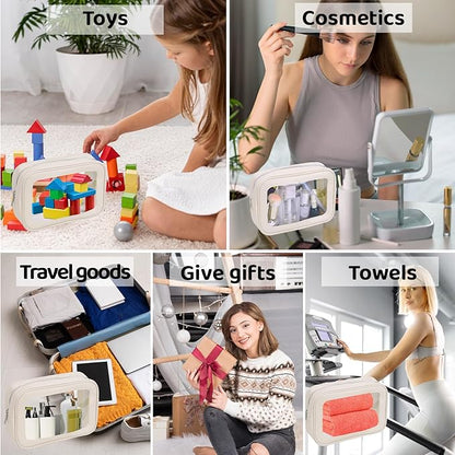 8 Packs TSA Approved Toiletry Bags Clear Toiletry Bags for Travel PVC Makeup Pouch Waterproof Quart Size Clear Cosmetic Bag with Zipper for Airport Airline Compliant Bag Women Men Travel Bathroom