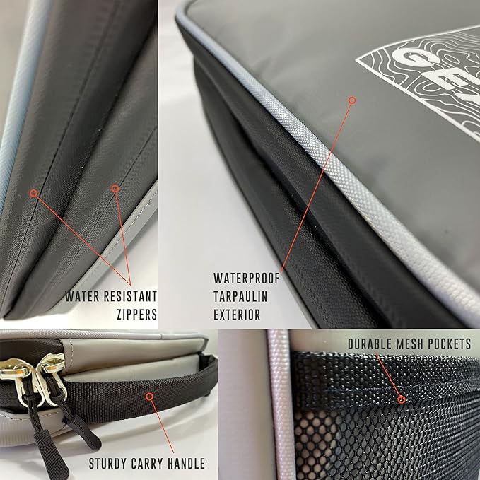 Enthusiast Gear Waterproof Electronics Organizer – Durable Travel Case for Cords, Chargers, and Gadgets – Compact, Lightweight, and Perfect for Outdoor Adventures or Daily Use (Grey)