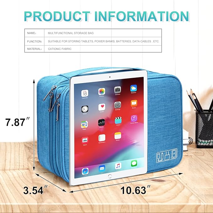 CILLA Electronics Organizer Travel, Travel Cord Organizer Case, Compact Electronics Accessories Bag for Cable, Cord, Charger, Phone