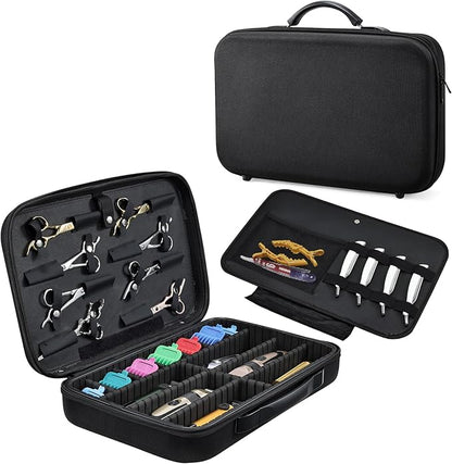 Barber Clippers Case for Travel, 17-inch X-Large Hair Cutting Supplies Bag for Groomer, Trimmer Razor Storage Case for Men, Pet Grooming Kits Organizer for Ufree/for Wahl/for Andis - Black