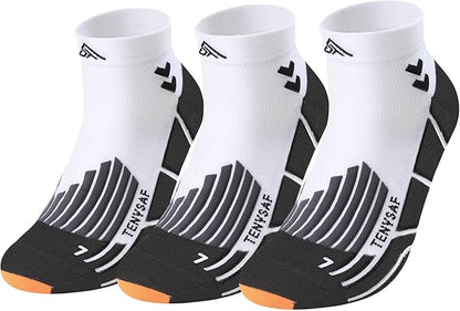 Compression Sport Running Socks: Athletic Socks for Men Women with Cushion,3 Pairs Work Hiking Basketball Ankle Socks