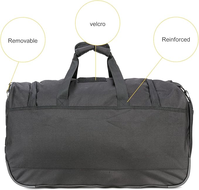 Military Tactical Outdoor Gym Bag Small Duffel Bag with Shoes Compartment for Sports Travel Camping Hunting (B-Black)