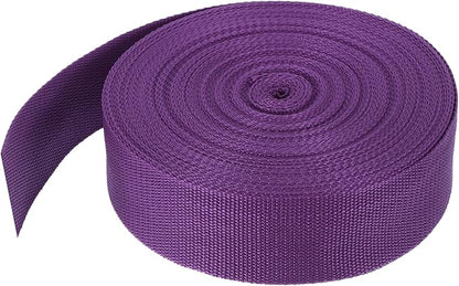 MECCANIXITY Lightweight Polypropylene Webbing Strap 2" 25 Yard Backpack Strapping Band Purplish Red for Outdoor Luggage Cargo Straps