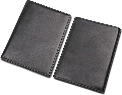 Polare RFID Blocking Napa Leather Passport Holder Travel Wallet For Men and Women (Black)