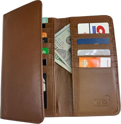 IBRO Long Bifold RFID Blocking Motorcycle Chain Wallet for Men