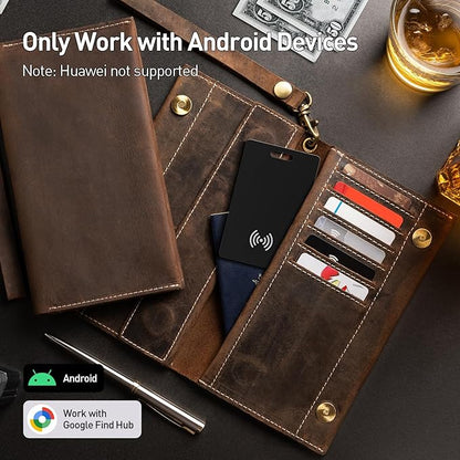 Android Wallet Tracker Card Rechargeable Air Tags-1 Pack, Works with Google Find Hub App (Only Android), Wireless Charge, IP68 Waterproof, for Keys. Luggage, Suitcase, Backpack