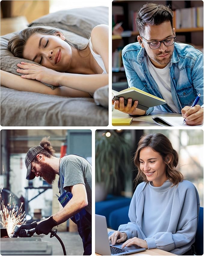 Ear Plugs for Sleeping - Noise Reduction Soft Silicone Earplugs, 2 Pairs Reusable Hearing Protection Earplugs for Noise Sensitivity, Sleep,Travel,Sound Reduction Noise Cancelling - (Black & Silver)