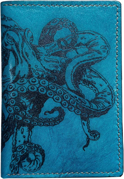 Mayan Corner - Octopus engraving travel wallet, authentical handcrafted passport wallet