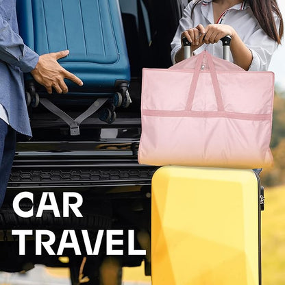 43" Travel Garment Bag with Accessories Zipper Pocket, Heavy Duty Suit Bag for Suits, Tuxedos, Dresses, Coats, Pink, 1 pack