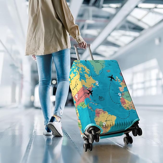 Travel Luggage Cover Suitcase Protector Fits 18-32 Inch Wheel Covers PatternedTravel Related Items Flower Luggage Protector Elastic S