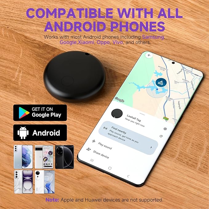 2025 Upgraded Android Air Tracker Tag Luggage Tracker Tags Bluetooth Tracker for Android Smart Tracking Tag for Google Find My Device App Item Finder for Backpack, Keys (2 Black)