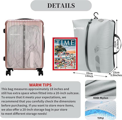 Vacuum Bags for Travel, Professional IP67 Reusable Vacuum Compression Bags for Travel Suitcases and Backpack, Durable Space Saver Bag (2 PACK, No Pump)