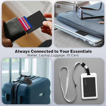 Eelexa Wallet Tracker Card (iOS Only), Compatible with Apple Find My Device, Rechargeable Tracking Card Luggage Tracker for Passports, Laptop, IP68 Waterproof