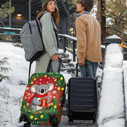 FOREVER QUEEN Christmas Koala Luggage Cover Suitcase Protector Suitcase Cover Anti-Scratch,Stretchable Bag Cover Washable Durable Polyester