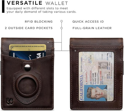 SERMAN BRANDS Money Clip Wallet - Mens Wallets slim Front Pocket RFID Blocking Card Holder Minimalist Mini Bifold