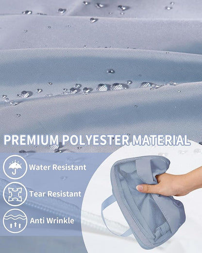 Compression Packing Cubes - 11 Set Suitcase Organizers, Expandable Luggage Bags with Blue Travel Essentials