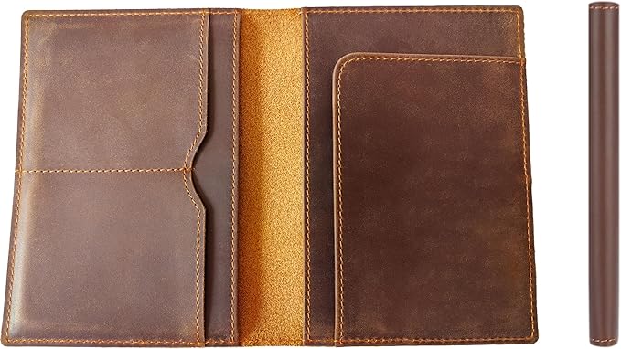 STAR VISTA Albatross Leather Travel Passport Holder, Minimalist Design, Full Grain Leather Case for Men and Women - Slim Passport Wallet, Bifold, RFID Blocking