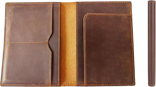 STAR VISTA Albatross Leather Travel Passport Holder, Minimalist Design, Full Grain Leather Case for Men and Women - Slim Passport Wallet, Bifold, RFID Blocking