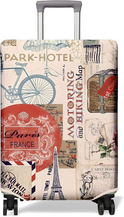 Travel Luggage Cover Suitcase Protector Fits 18-32 Inch Wheel Covers PatternedTravel Related Items Flower Luggage Protector Elastic S