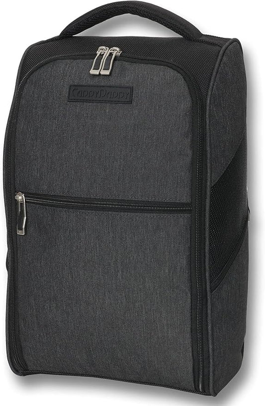 CaddyDaddy Premium Golf Shoe Bag with Ventilated Sides, Internal Shoe Divider, Zipper Closure, Nylon Material, Unisex, Fits Up to Men's Size 14